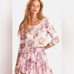 NEW LOVESHACKFANCY jonah crop cardigan in shimmering springs